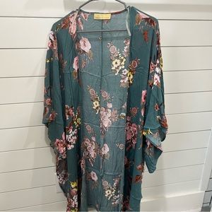 How.very.loved. Teal floral duster kimono
